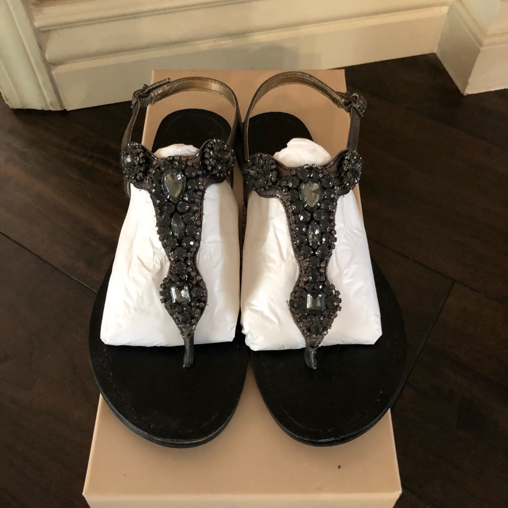 Used BCBGeneration Graphite Sparkle Sandals